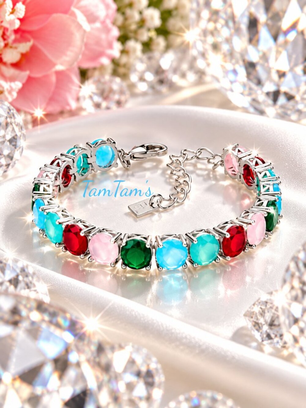 Park Lane Rodeo Rainbow Impression Bracelet Silver Multicolor Crystal Tennis Bra
